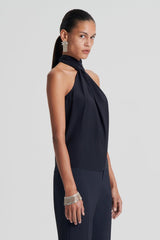 Shirts | Women Scanlan Theodore SILK TIE NECK CAMI Navy