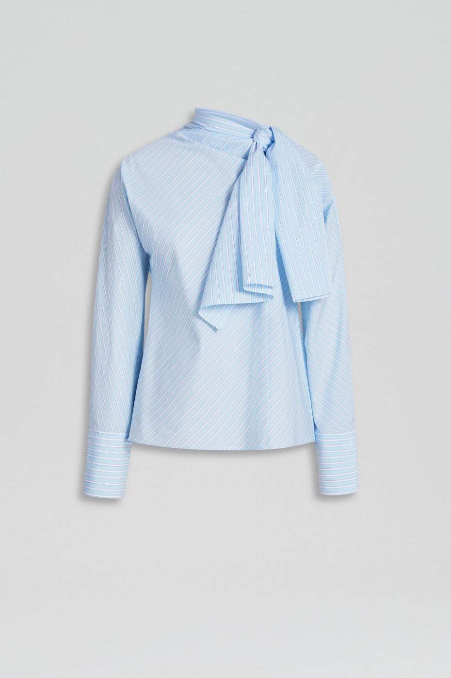 Shirts | Women Scanlan Theodore STRIPE CRAVAT SHIRT Pale.blue