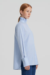 Shirts | Women Scanlan Theodore STRIPE RUFFLE SHIRT Blue