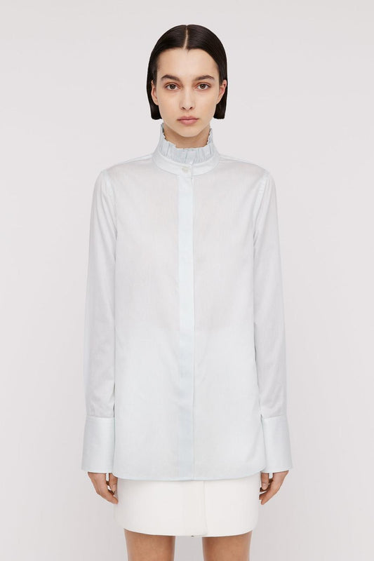 Shirts | Women Scanlan Theodore STRIPE RUFFLE SHIRT Pale.blue