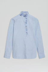 Shirts | Women Scanlan Theodore STRIPE RUFFLE TRIM SHIRT Pale.blue