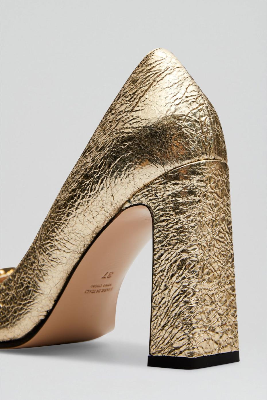 Shoes | Women Scanlan Theodore GOLD TRIM SQUARE TOE PUMP 9.5 Light.gold