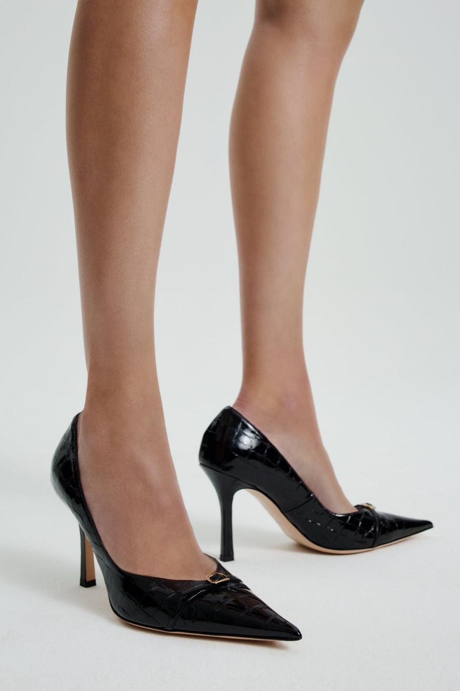 Shoes | Women Scanlan Theodore LEATHER EMBOSSED PUMP 9.5 Black
