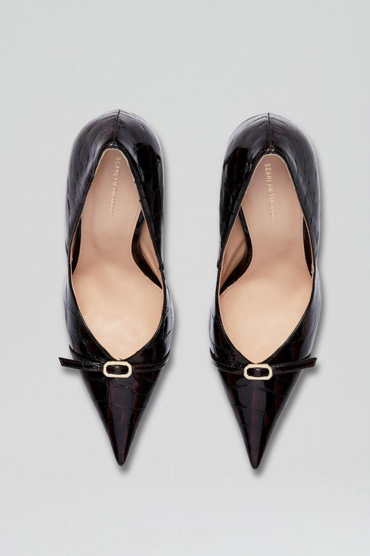 Shoes | Women Scanlan Theodore LEATHER EMBOSSED PUMP 9.5 Dark.mulberry