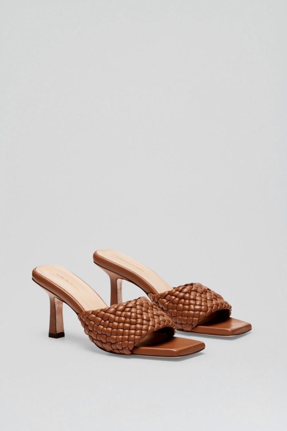 Shoes | Women Scanlan Theodore WOVEN LEATHER MULE 7.5 Cognac