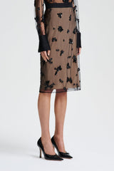 Skirts | Women Scanlan Theodore BEADED TULLE PENCIL SKIRT Black