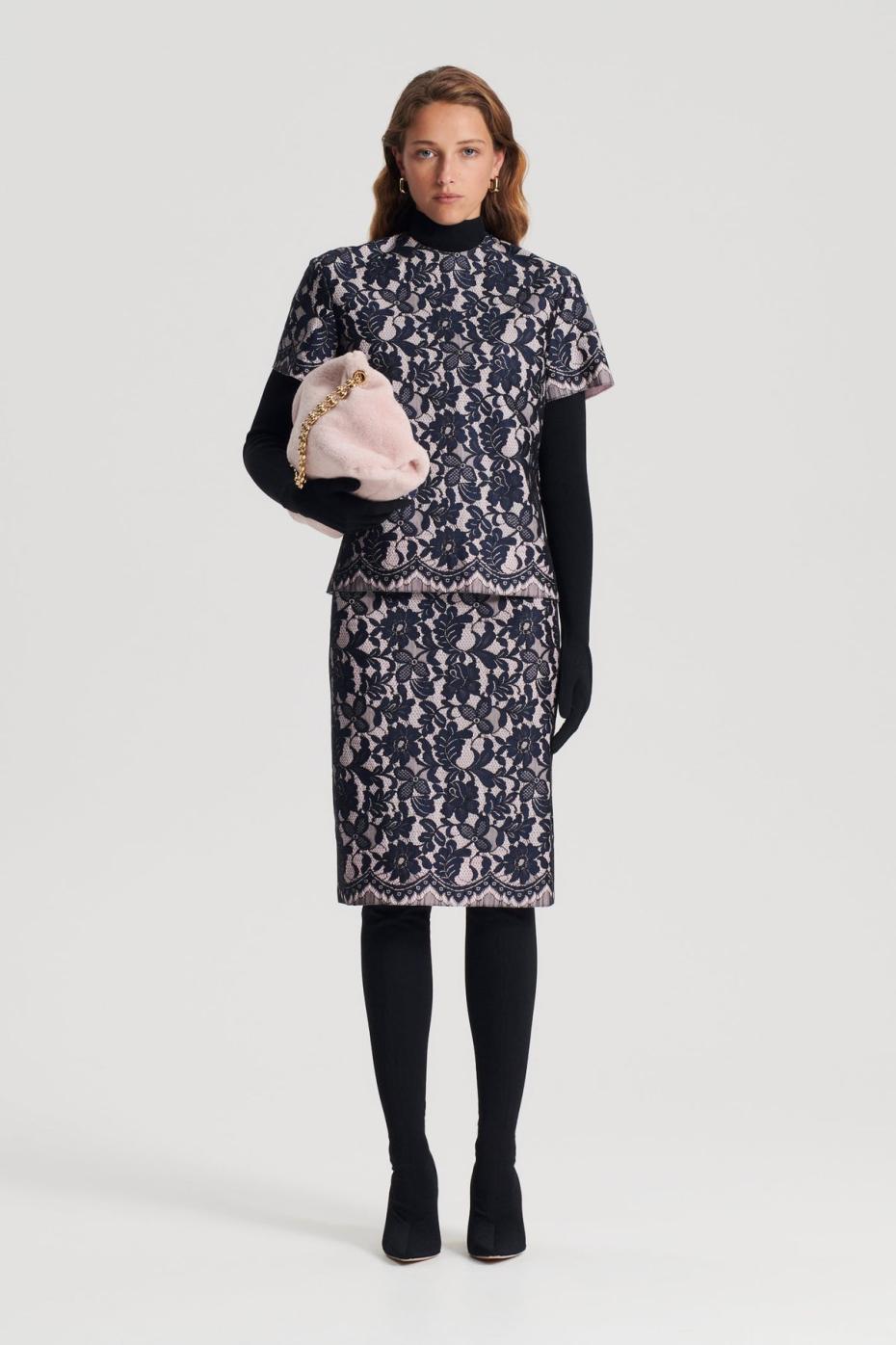 Skirts | Women Scanlan Theodore BONDED LACE SKIRT Navy