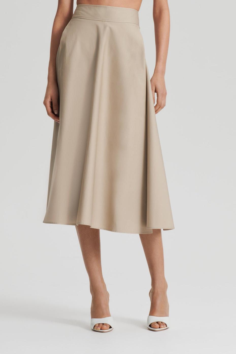 Skirts | Women Scanlan Theodore COTTON PLEAT FRONT SKIRT Trench