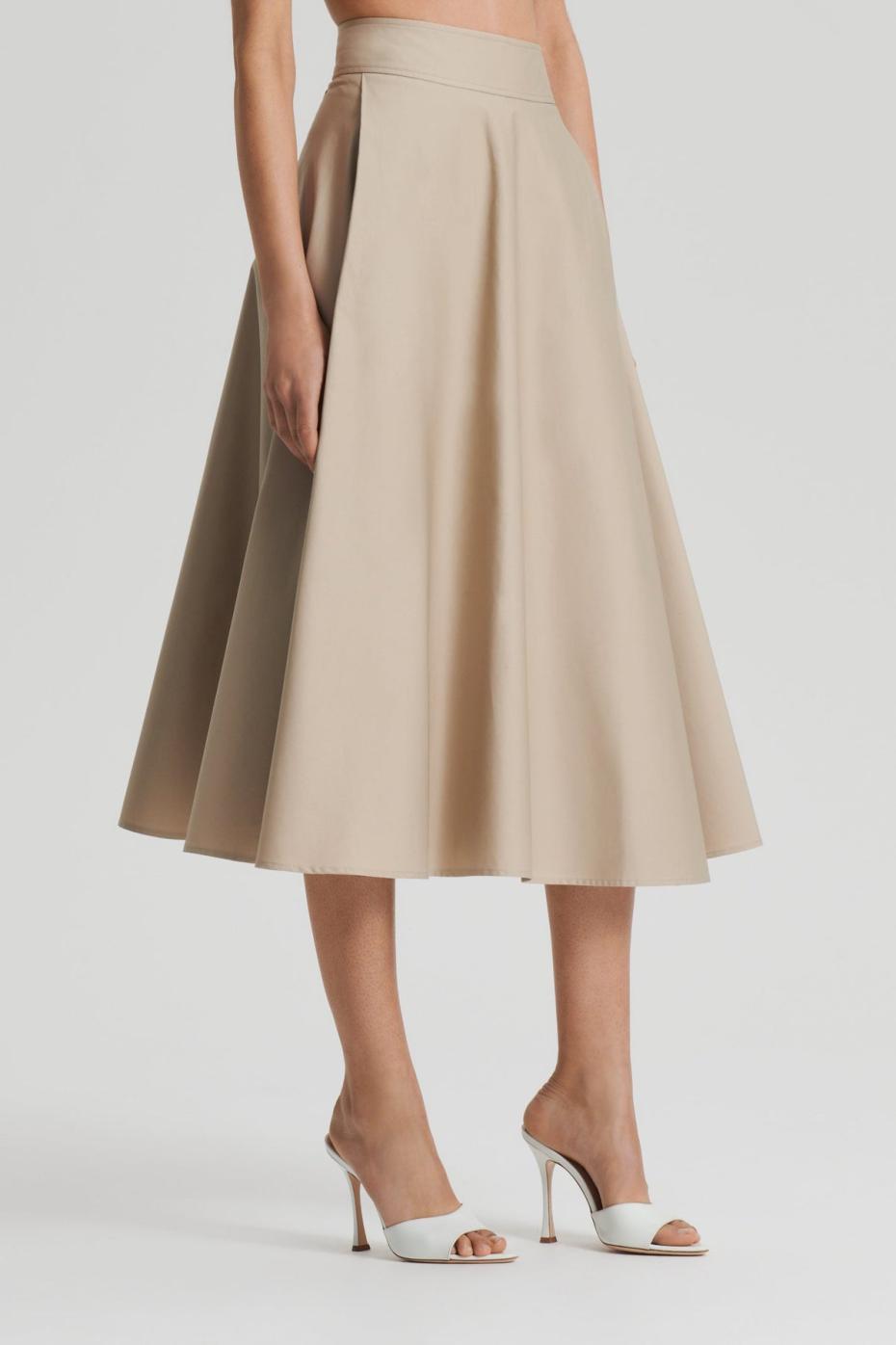 Skirts | Women Scanlan Theodore COTTON PLEAT FRONT SKIRT Trench