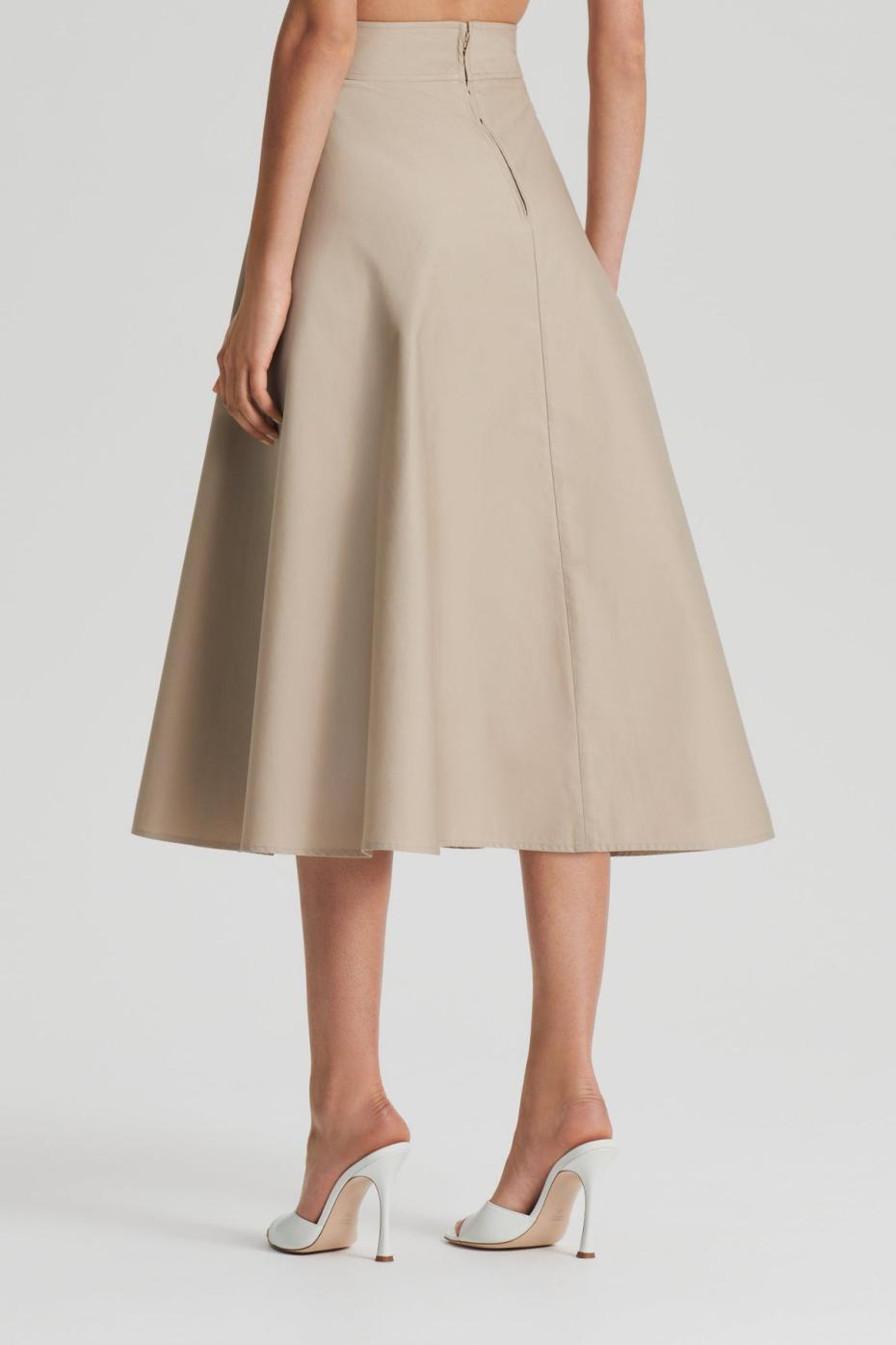 Skirts | Women Scanlan Theodore COTTON PLEAT FRONT SKIRT Trench