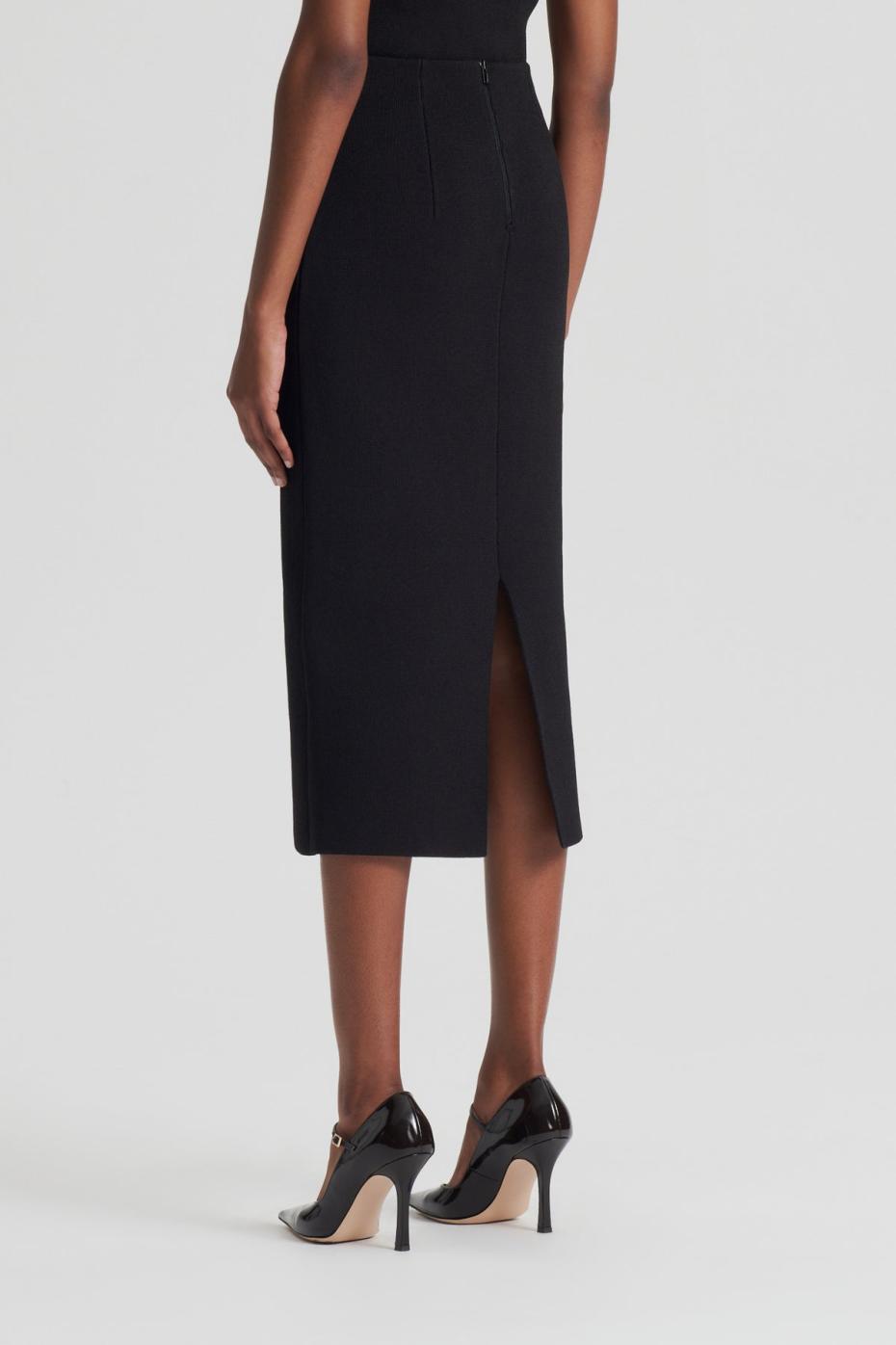 Skirts | Women Scanlan Theodore CREPE KNIT PENCIL SKIRT MIDI Dark.chocolate