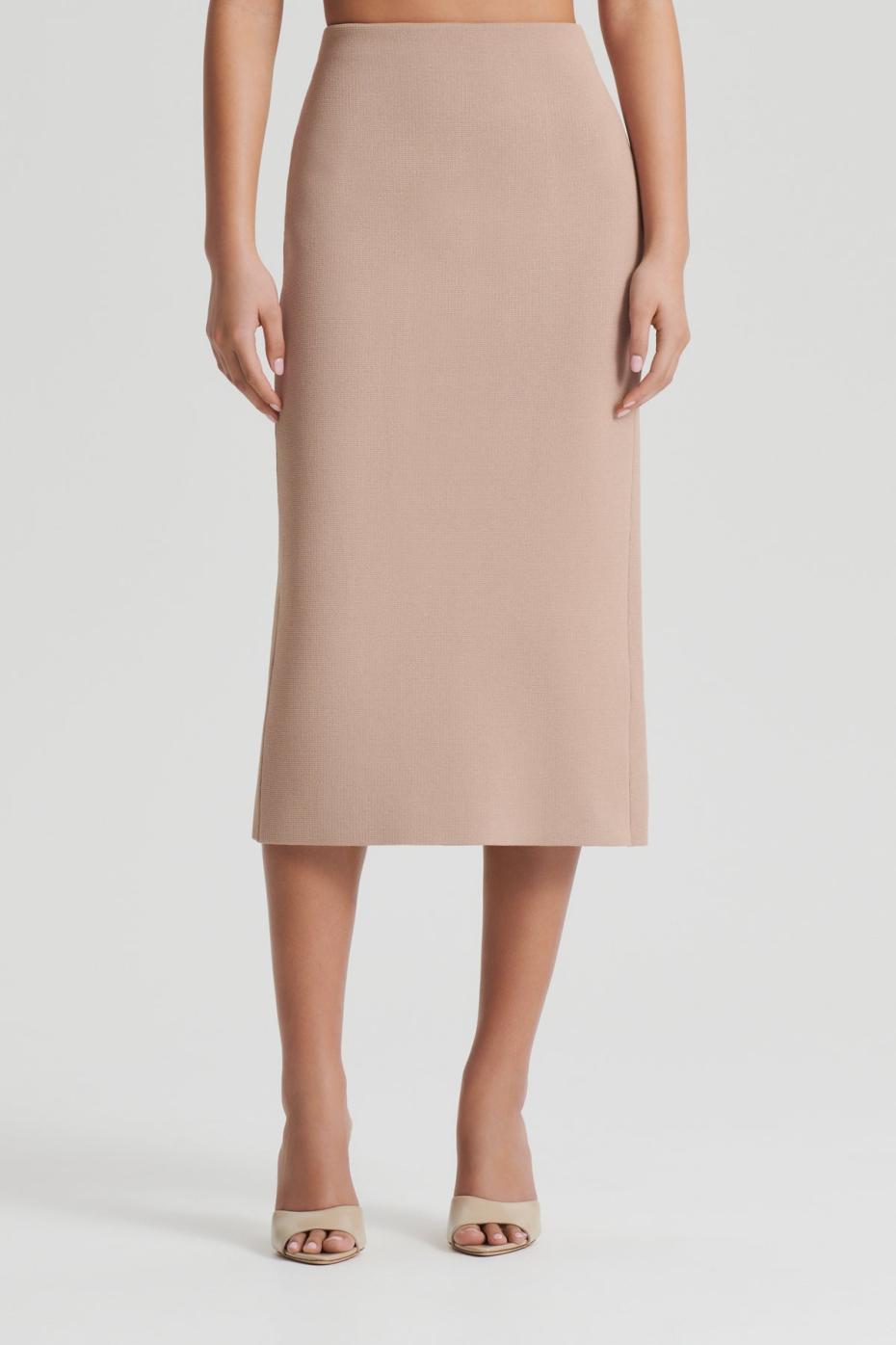 Skirts | Women Scanlan Theodore CREPE KNIT PENCIL SKIRT MIDI Oat
