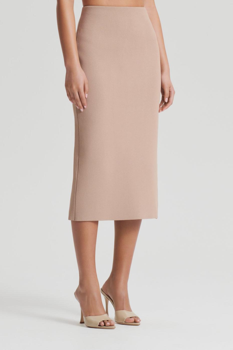 Skirts | Women Scanlan Theodore CREPE KNIT PENCIL SKIRT MIDI Oat