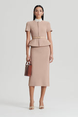 Skirts | Women Scanlan Theodore CREPE KNIT PENCIL SKIRT MIDI Oat