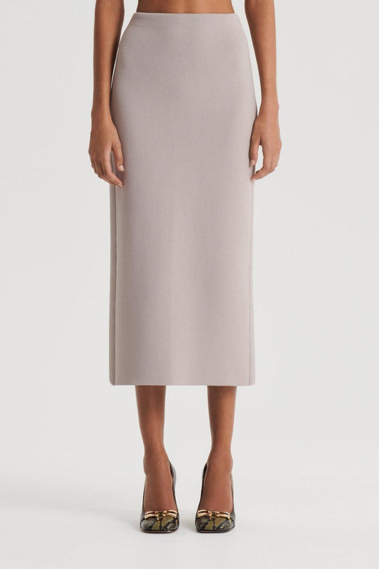 Skirts | Women Scanlan Theodore CREPE KNIT PENCIL SKIRT MIDI Oyster