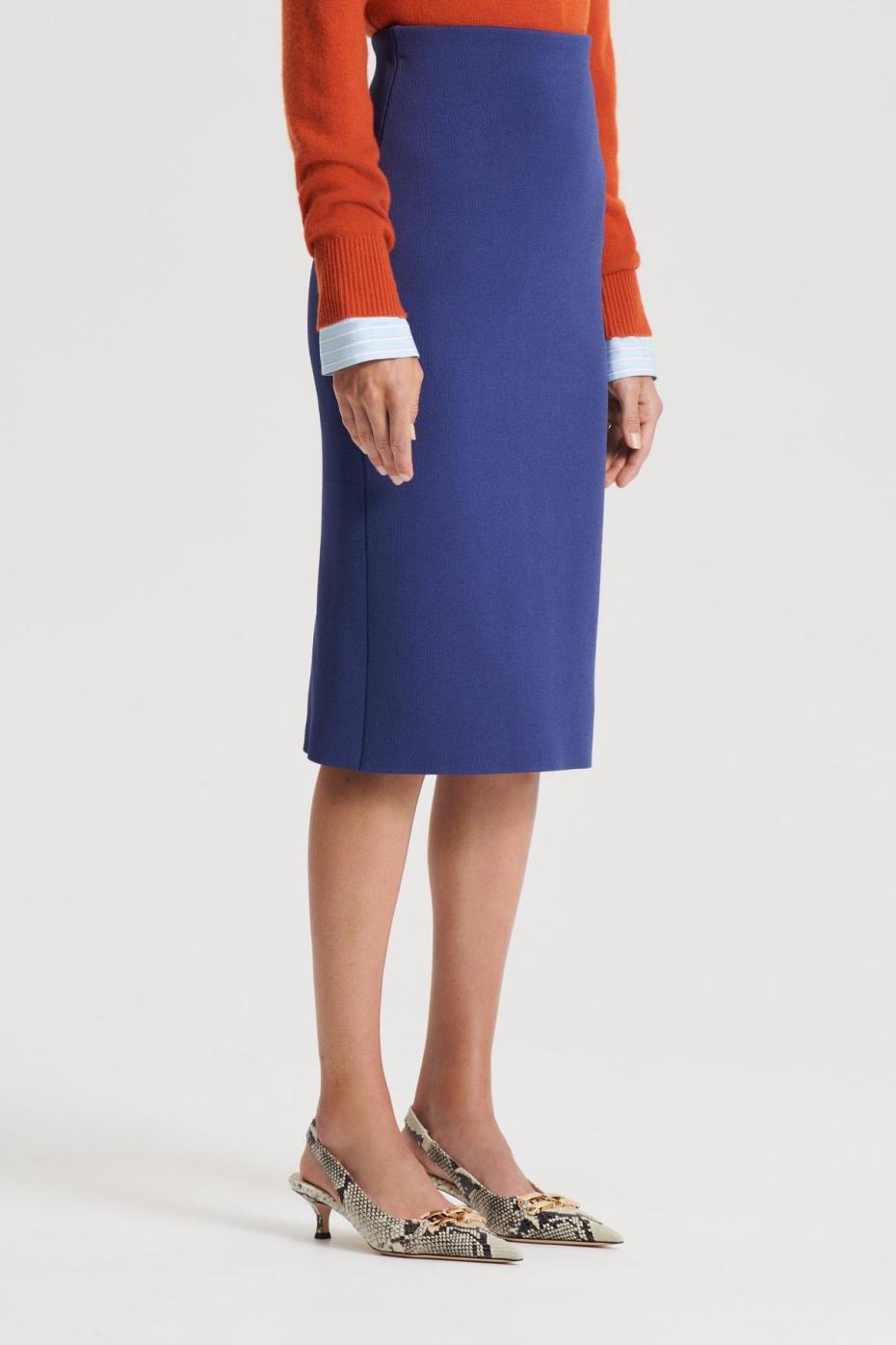 Skirts | Women Scanlan Theodore CREPE KNIT PENCIL SKIRT Royal