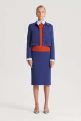 Skirts | Women Scanlan Theodore CREPE KNIT PENCIL SKIRT Royal
