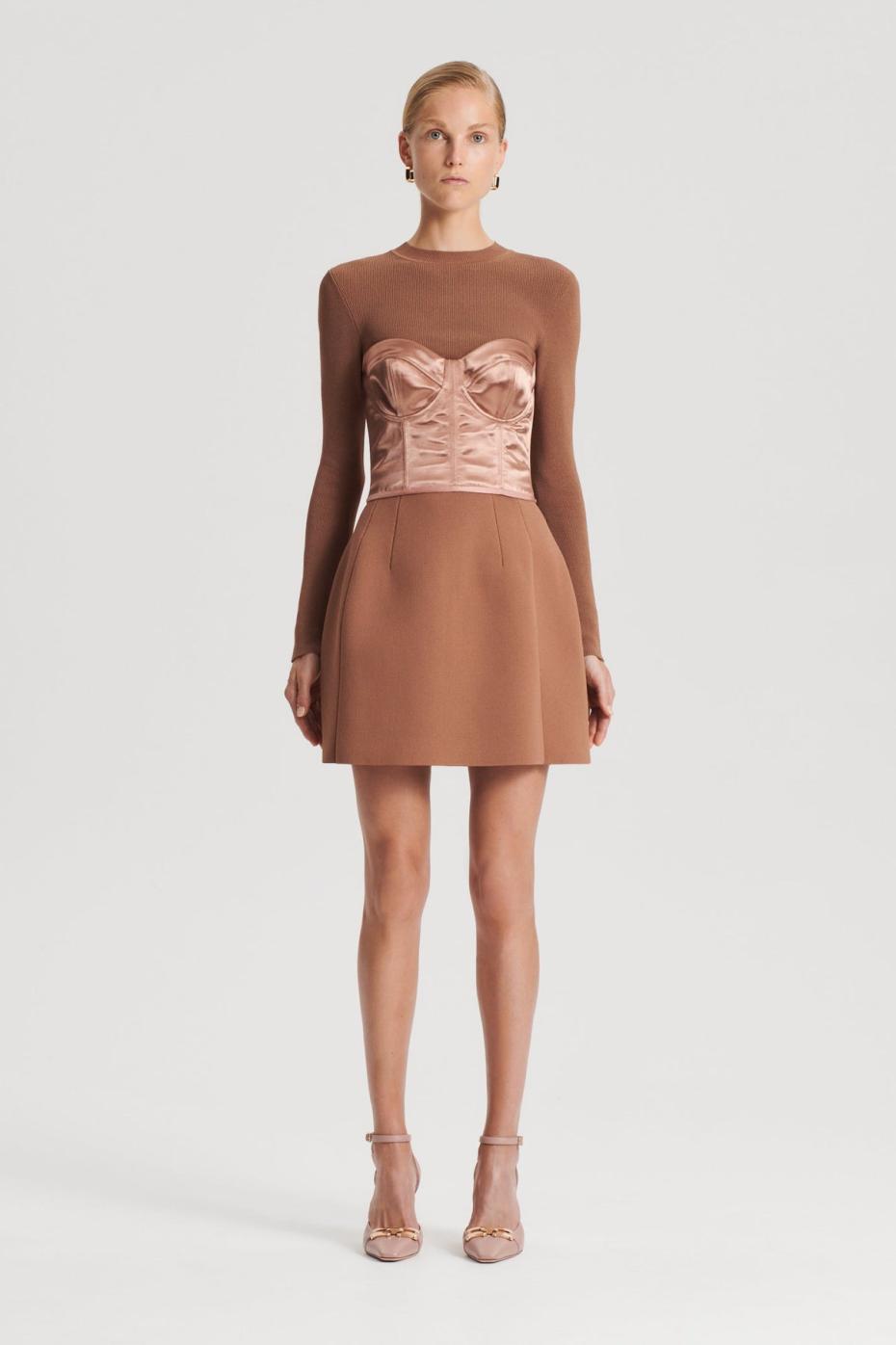 Skirts | Women Scanlan Theodore CREPE KNIT PEPLUM SKIRT Spice