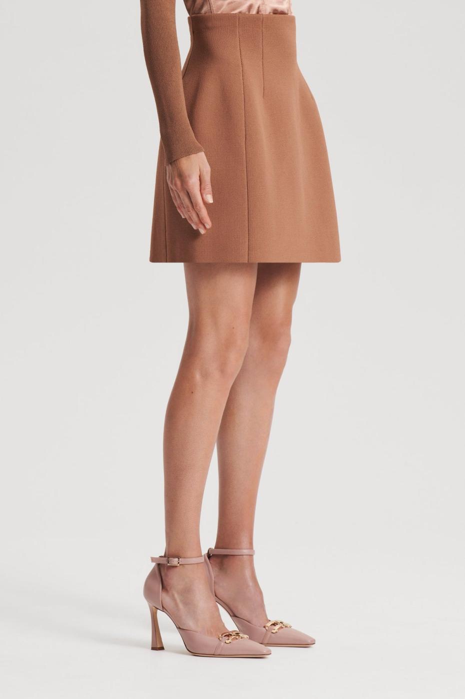 Skirts | Women Scanlan Theodore CREPE KNIT PEPLUM SKIRT Spice