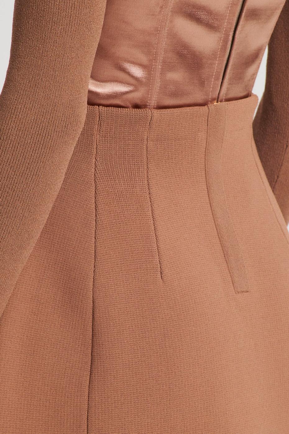 Skirts | Women Scanlan Theodore CREPE KNIT PEPLUM SKIRT Spice