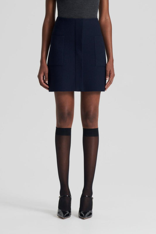 Skirts | Women Scanlan Theodore CREPE KNIT POCKET MINI SKIRT Navy
