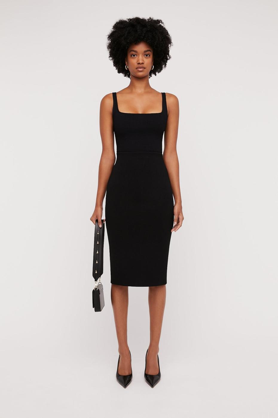 Skirts | Women Scanlan Theodore CREPE KNIT SLIT BACK SKIRT Black