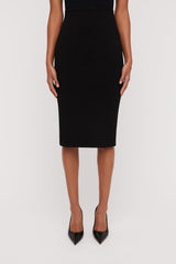 Skirts | Women Scanlan Theodore CREPE KNIT SLIT BACK SKIRT Black