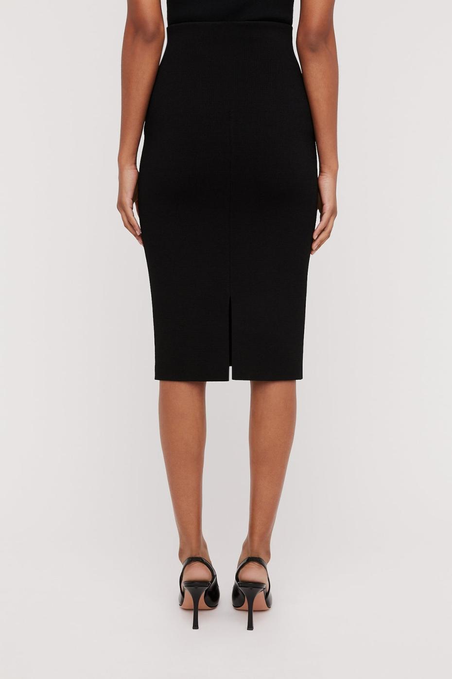 Skirts | Women Scanlan Theodore CREPE KNIT SLIT BACK SKIRT Black