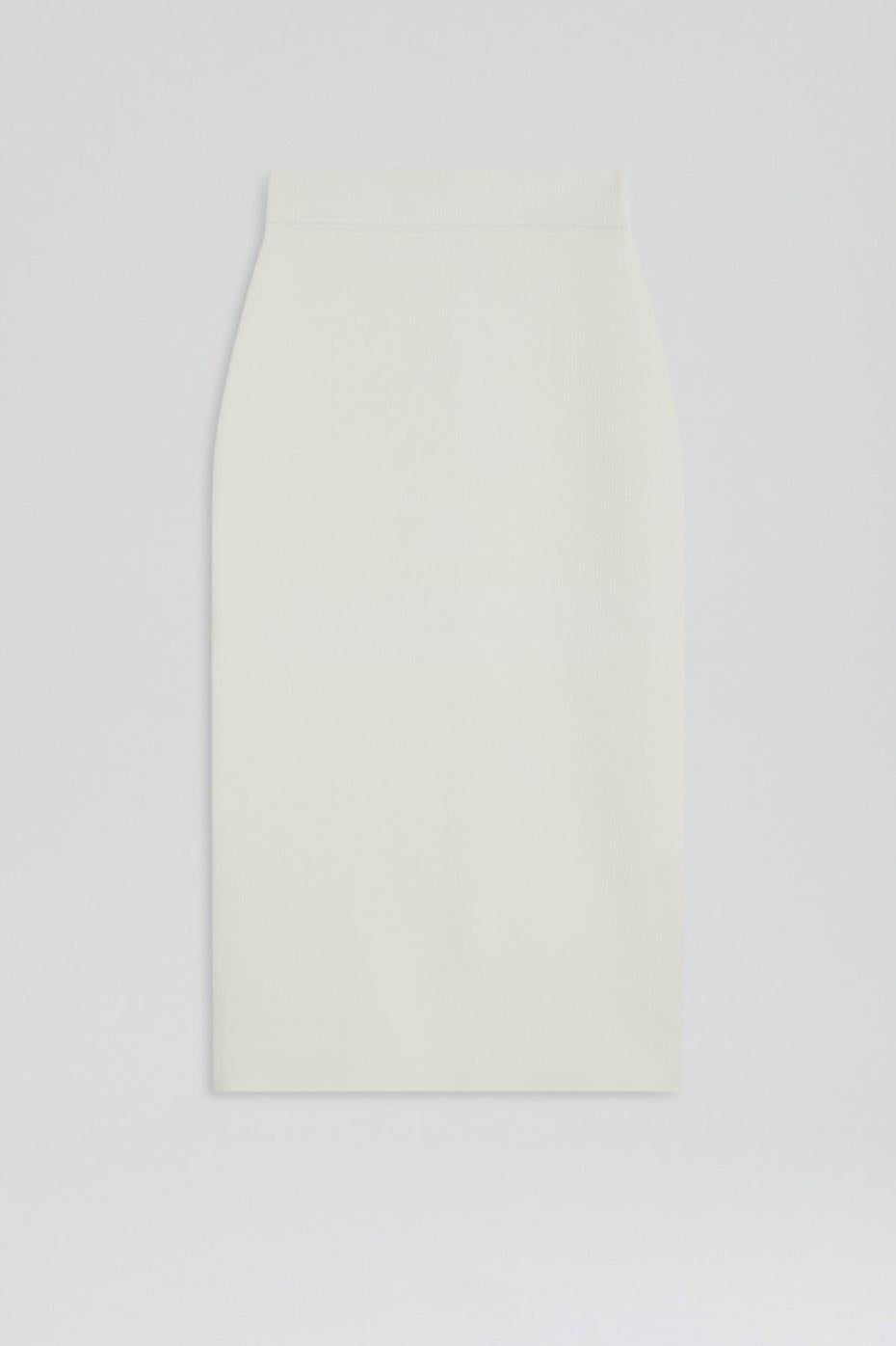 Skirts | Women Scanlan Theodore CREPE KNIT SLIT BACK SKIRT Cream