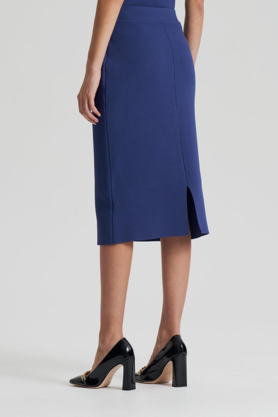 Skirts | Women Scanlan Theodore CREPE KNIT SLIT BACK SKIRT Royal