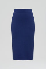 Skirts | Women Scanlan Theodore CREPE KNIT SLIT BACK SKIRT Royal