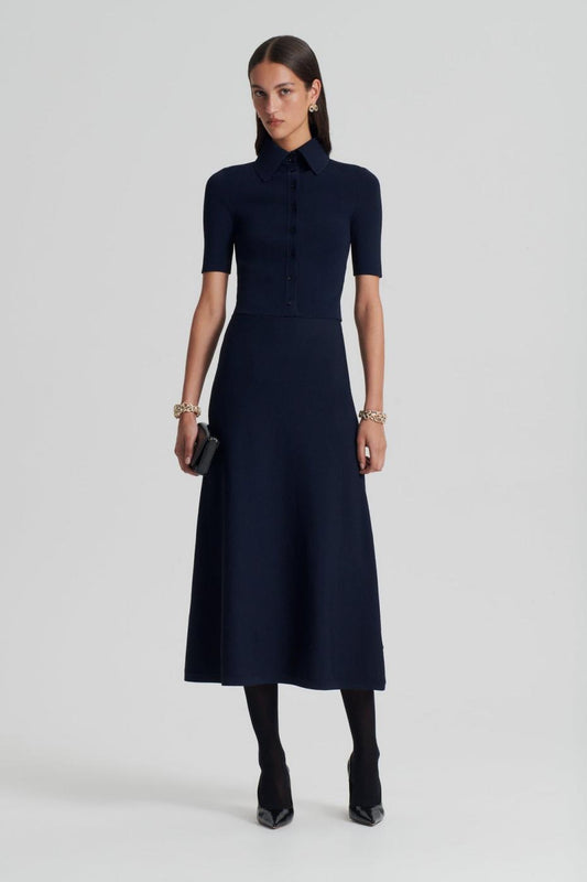 Skirts | Women Scanlan Theodore CREPE KNIT SOFT SKIRT Navy