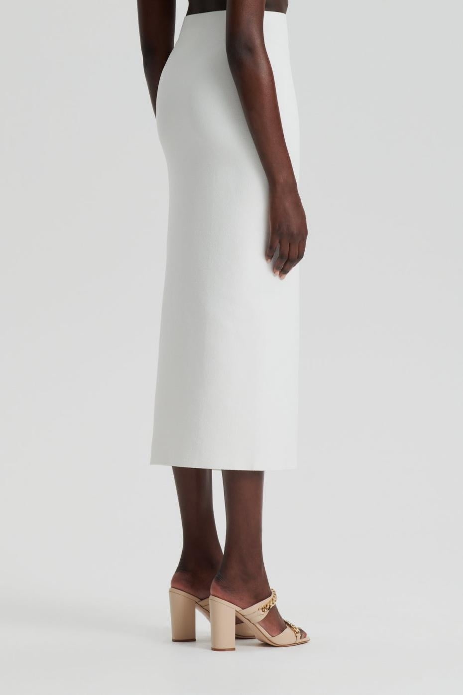 Skirts | Women Scanlan Theodore CREPE KNIT SPLIT SKIRT Cream