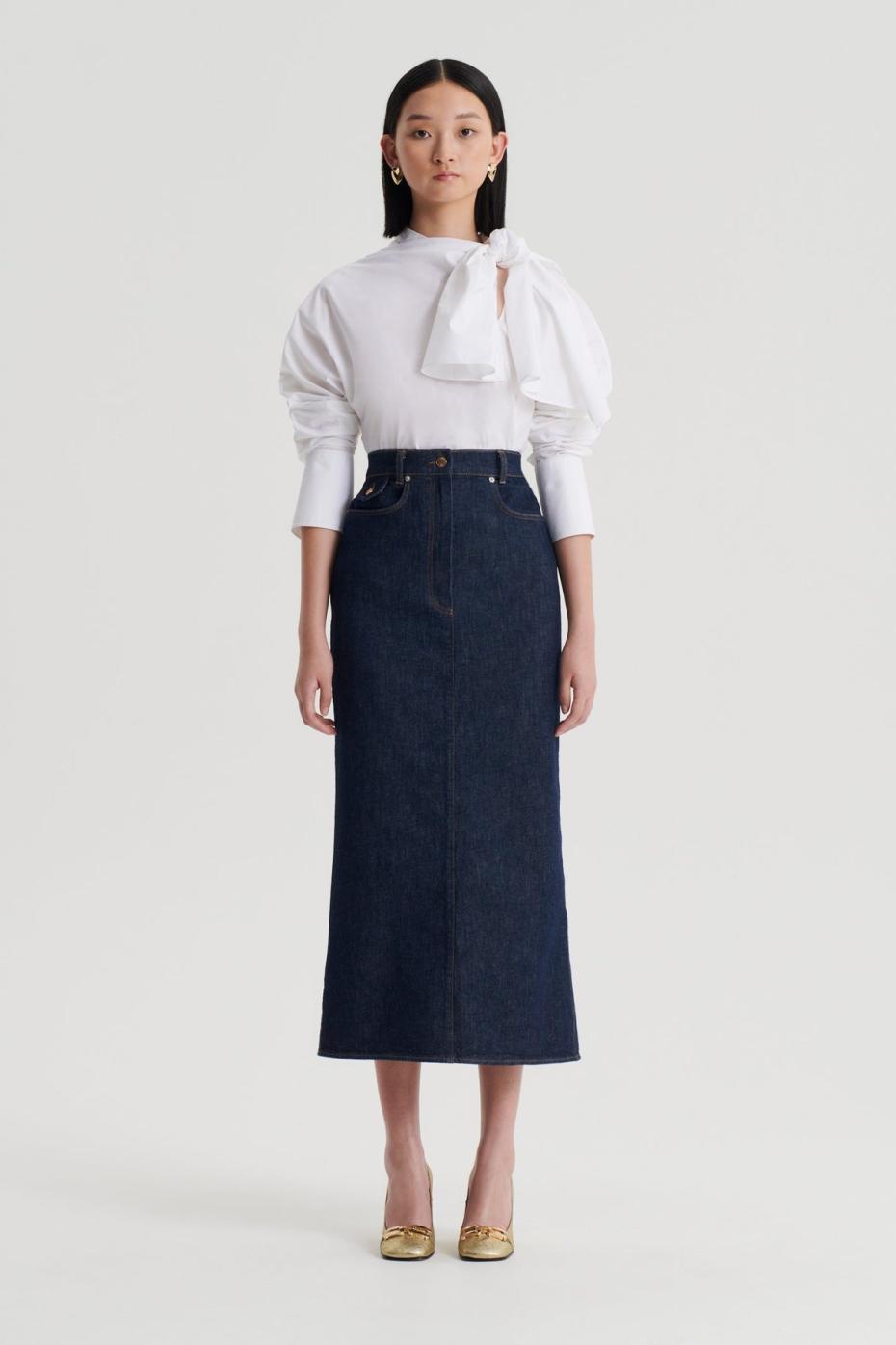 Skirts | Women Scanlan Theodore DENIM FIVE POCKET PENCIL SKIRT Indigo.b