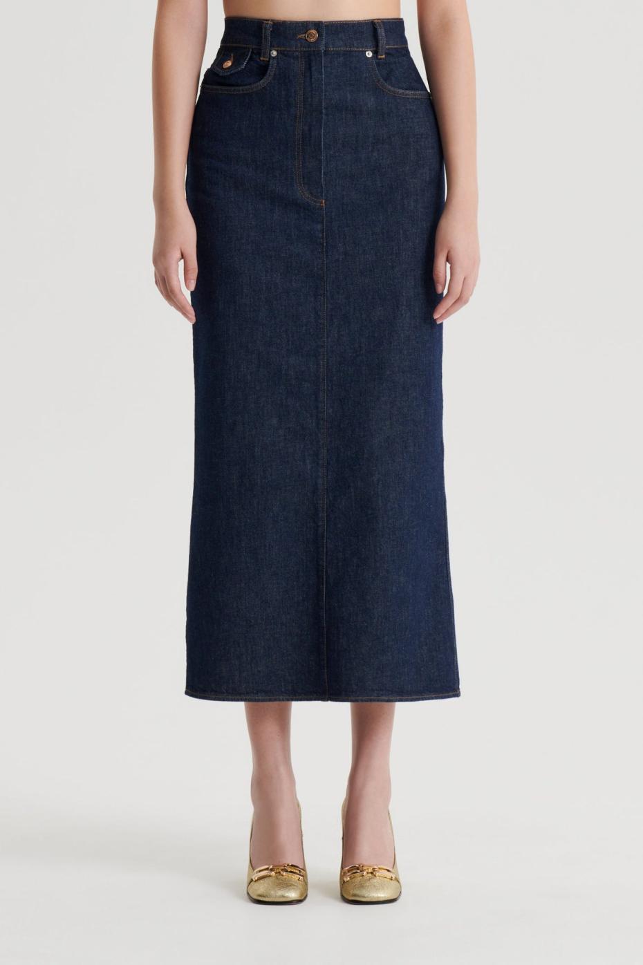 Skirts | Women Scanlan Theodore DENIM FIVE POCKET PENCIL SKIRT Indigo.b