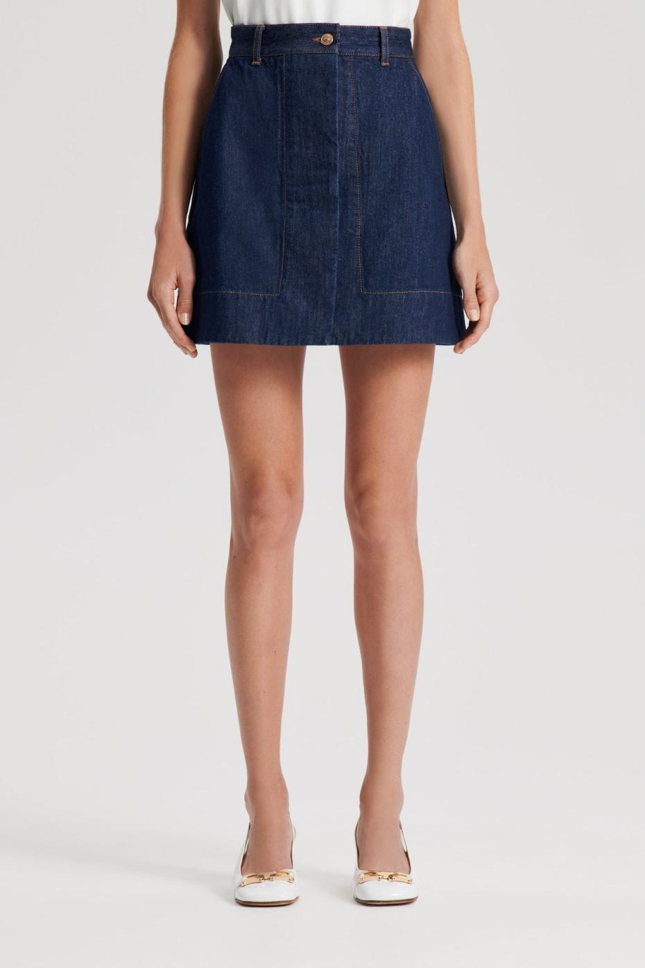 Skirts | Women Scanlan Theodore DENIM MINI SKIRT Indigo