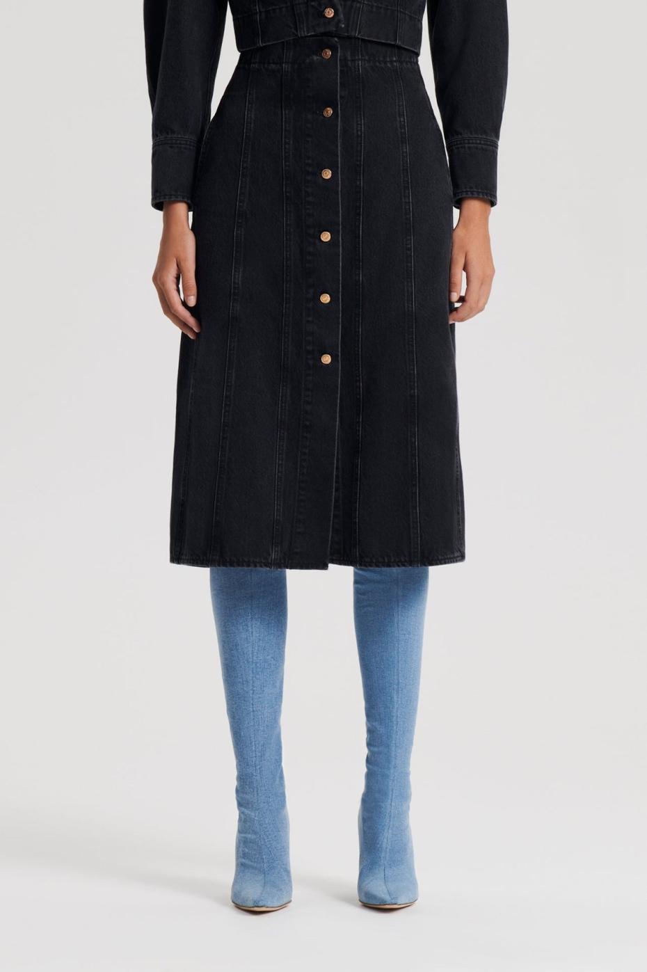 Skirts | Women Scanlan Theodore DENIM PENCIL SKIRT Washed.black.g