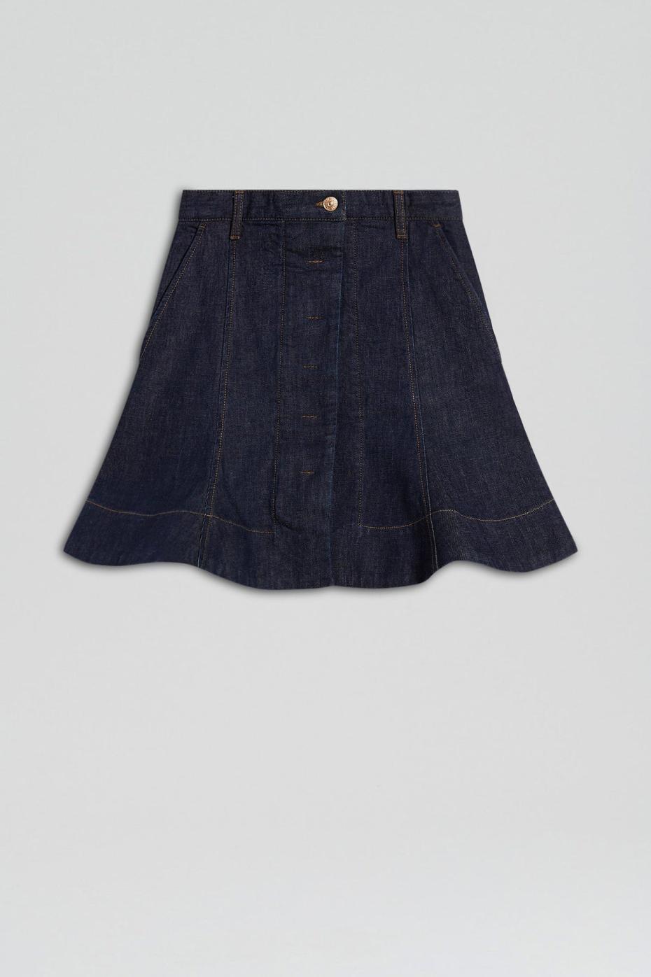 Skirts | Women Scanlan Theodore DENIM SKATER SKIRT Indigo
