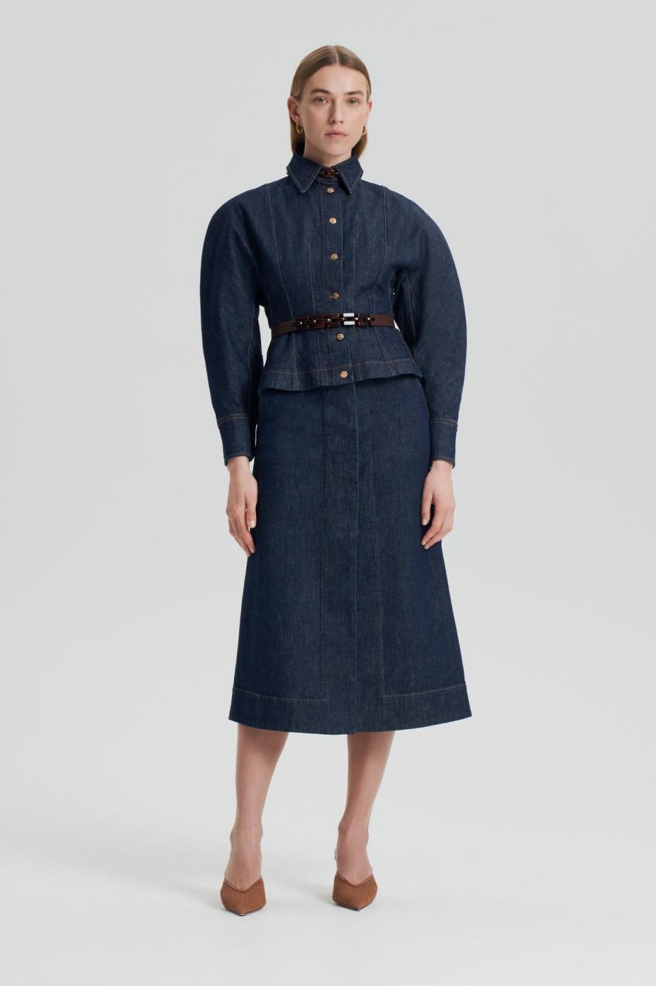Skirts | Women Scanlan Theodore DENIM SKIRT Indigo