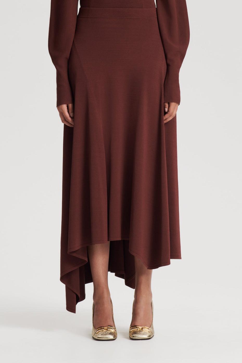 Skirts | Women Scanlan Theodore DRAPE HEM SKIRT Burgundy