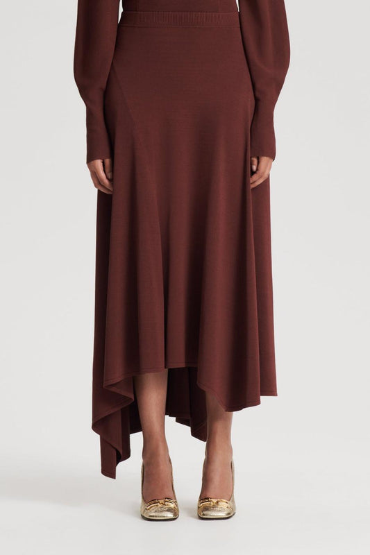 Skirts | Women Scanlan Theodore DRAPE HEM SKIRT Burgundy