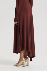 Skirts | Women Scanlan Theodore DRAPE HEM SKIRT Burgundy