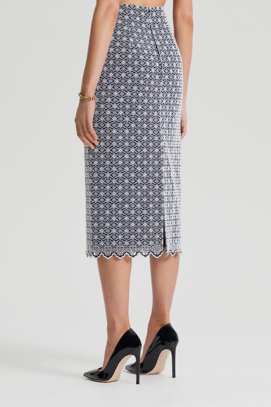Skirts | Women Scanlan Theodore EMBROIDERED FLORAL SKIRT Black.white