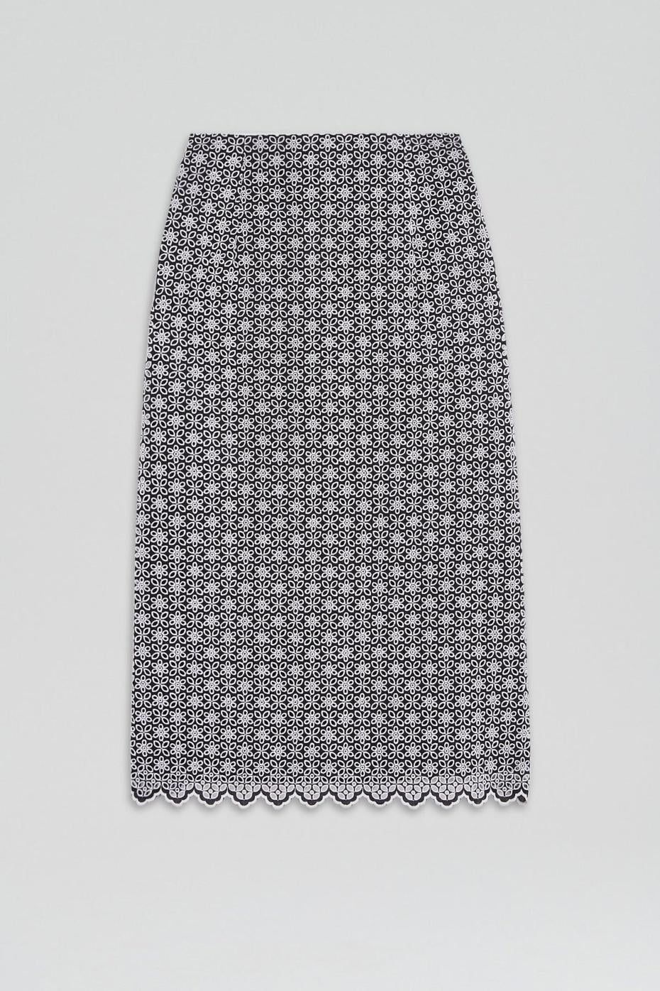 Skirts | Women Scanlan Theodore EMBROIDERED FLORAL SKIRT Black.white