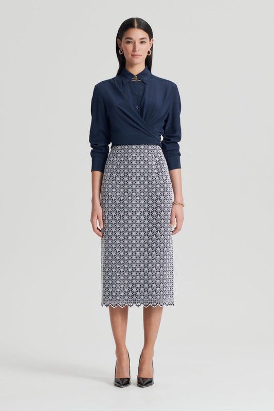 Skirts | Women Scanlan Theodore EMBROIDERED FLORAL SKIRT Black.white