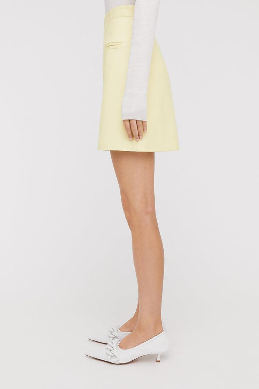 Skirts | Women Scanlan Theodore LEATHER MINI SKIRT Lemon