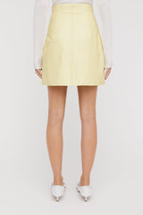 Skirts | Women Scanlan Theodore LEATHER MINI SKIRT Lemon