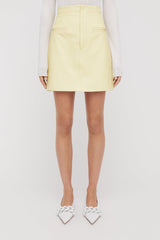 Skirts | Women Scanlan Theodore LEATHER MINI SKIRT Lemon