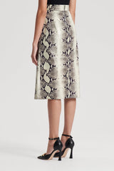 Skirts | Women Scanlan Theodore LEATHER REPTILE SKIRT Stone