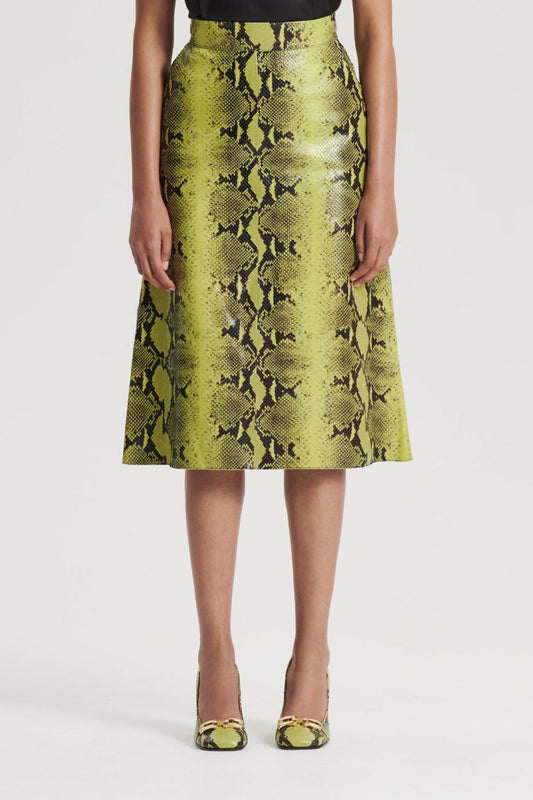 Skirts | Women Scanlan Theodore LEATHER REPTILE SKIRT Vert